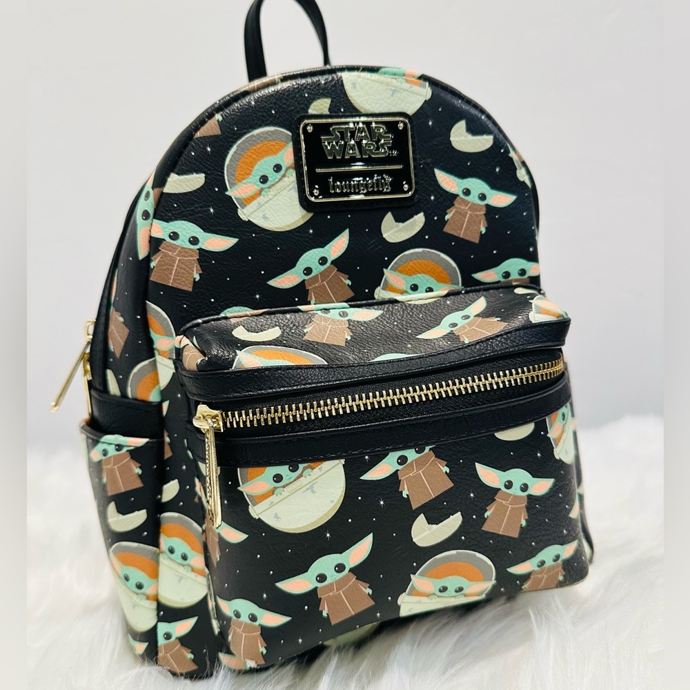 Loungefly Star Wars Baby Yoda Grogu  Double Strap Shoulder Bag Purse